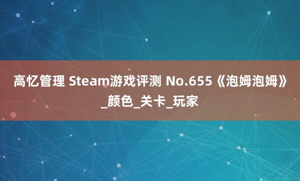 高忆管理 Steam游戏评测 No.655《泡姆泡姆》_颜色_关卡_玩家